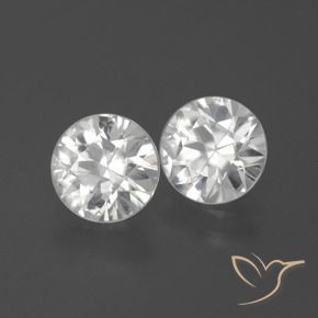 3.41 ctw White Zircon Stones, Natural Zircon in Diamond-Cut Shape for Sale