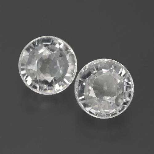 White Zircon Gem - 3ct Round Facet (ID: 385893)