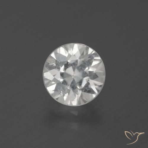 2.43 ct White Zircon, 7.5 mm Diamond Cut From Cambodia, Photo A