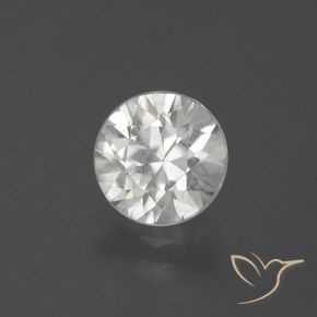 2.43 ct White Zircon Stone, Natural Zircon in Diamond-Cut Shape for Sale
