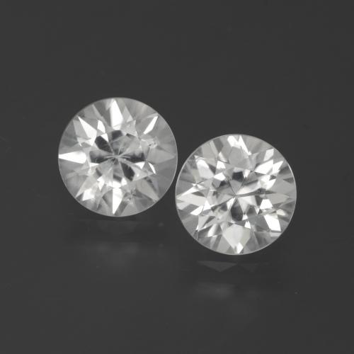Circón blanco de 4,74 quilates, corte de diamante de 7,6 mm de Camboya, Photo A
