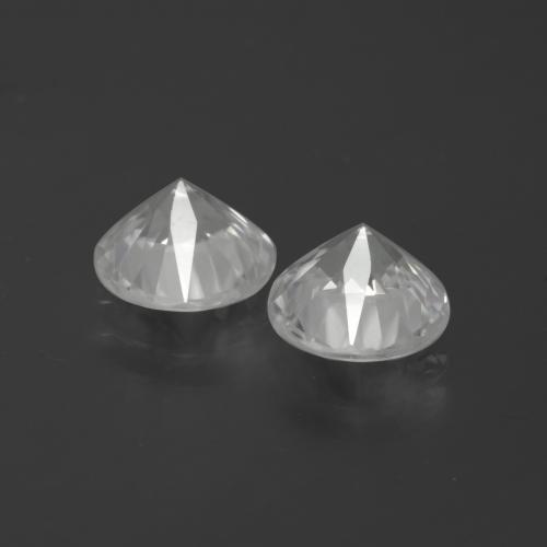 Zircon Gemstones in 7.5 mm (calibrated) Size for Sale, Zircon Stones in White Color