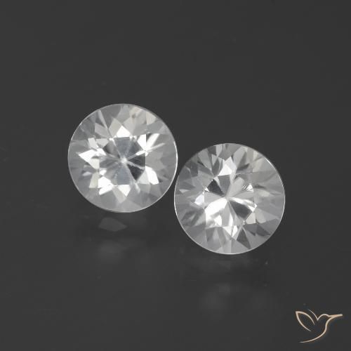 3.54 ct White Zircon, 6.7 mm Diamond Cut From Cambodia, Photo A