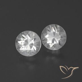 3.54 ctw White Zircon Stones, Natural Zircon in Diamond-Cut Shape for Sale