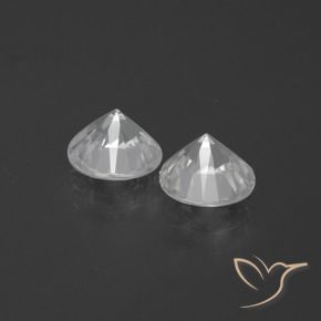 Zircon Gemstones in 6.5 mm (calibrated) Size for Sale, Zircon Stones in White Color
