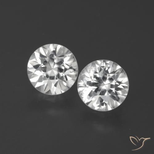 4.08 ct White Zircon, 7.4 mm Diamond Cut From Cambodia, Photo A