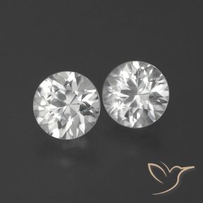 4.08 ctw White Zircon Stones, Natural Zircon in Diamond-Cut Shape for Sale