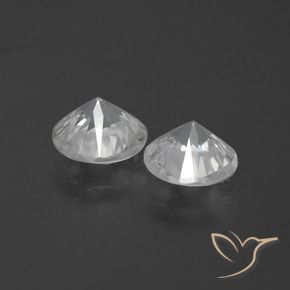 Zircon Gemstones in 7.5 mm (calibrated) Size for Sale, Zircon Stones in White Color
