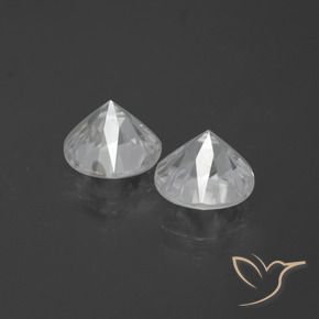 Zircon Gemstones in 7.5 mm (calibrated) Size for Sale, Zircon Stones in White Color