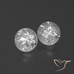 4.31 ctw White Zircon Stones, Natural Zircon in Diamond-Cut Shape for Sale