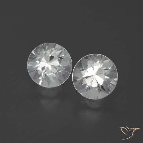 3.95 ct White Zircon, 7 mm Diamond Cut From Cambodia, Photo A