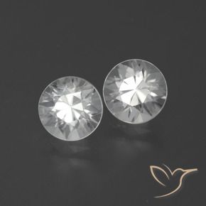 3.95 ctw White Zircon Stones, Natural Zircon in Diamond-Cut Shape for Sale
