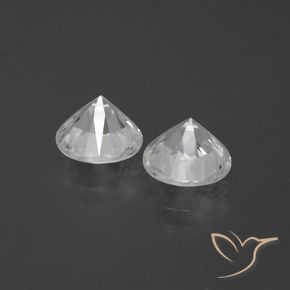Zircon Gemstones in 7 mm (calibrated) Size for Sale, Zircon Stones in White Color