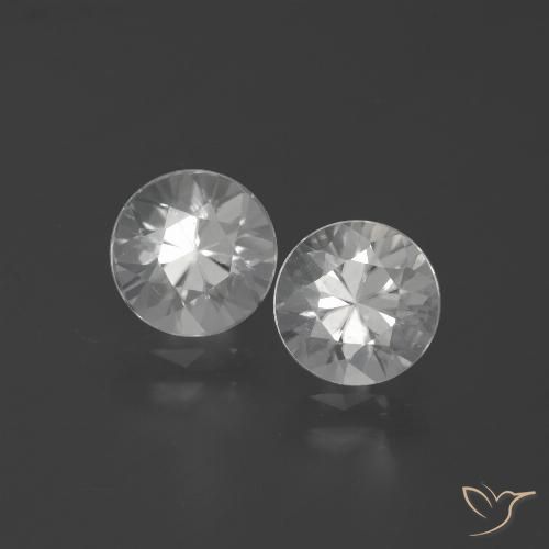 3.84ctw Natural White Zircon, Round, VVS-VS