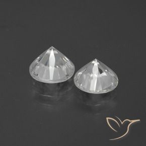 Zircon Gemstones in 7 mm (calibrated) Size for Sale, Zircon Stones in White Color