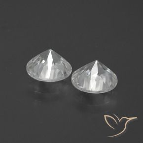 Zircon Gemstones in 7 mm (calibrated) Size for Sale, Zircon Stones in White Color