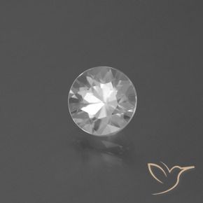 2.56 ct White Zircon Stone, Natural Zircon in Diamond-Cut Shape for Sale