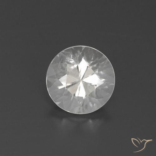 2.42 ct White Zircon, 7.5 mm Diamond Cut From Cambodia, Photo A