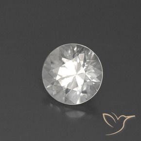 2.42 ct White Zircon Stone, Natural Zircon in Diamond-Cut Shape for Sale