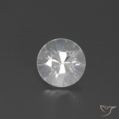 2.10ct Natural White Zircon, Round, VVS-VS