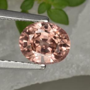 Rosado naranja intenso Circón Gema - 1.3ct Forma ovalada (ID: 399929)