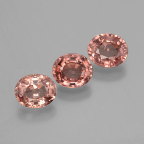 3.05 ctw Pink Zircon Stones, Natural Zircon in Oval Facet Shape for Sale