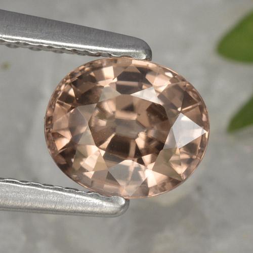 Светло-золотисто-коричневый Циркон Камень - 1ct Фасетный Овал (ID: 400061)