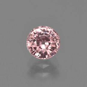 1.28 ct Pink Zircon Gemstone, Zircon Gem in Round Facet Shape for Sale.