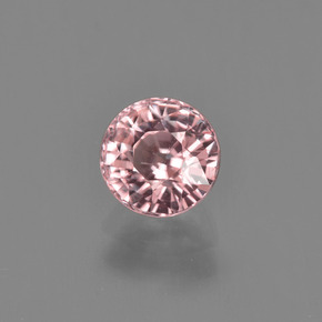 1.28 ct Pink Zircon Stone, Natural Zircon in Round Facet Shape for Sale