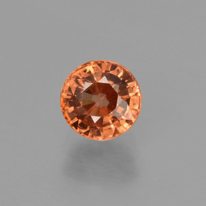 1.39 ct Orange Zircon Gemstone, Zircon Gem in Round Facet Shape for Sale.
