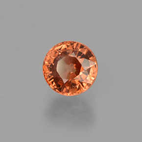 1.39 ct Orange Zircon Stone, Natural Zircon in Round Facet Shape for Sale