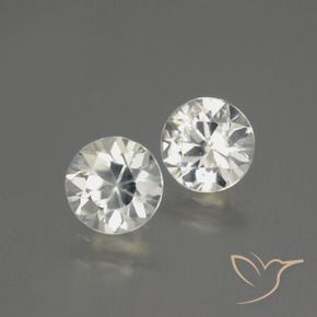 4.32 ctw White Zircon Stones, Natural Zircon in Diamond-Cut Shape for Sale