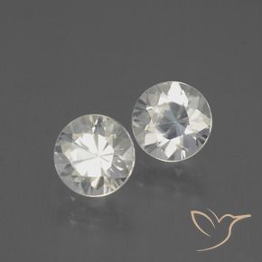 4.12 ctw White Zircon Stones, Natural Zircon in Diamond-Cut Shape for Sale