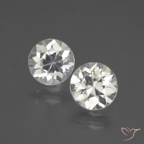 4.56 ct White Zircon, 7.5 mm Diamond Cut From Cambodia, Photo A
