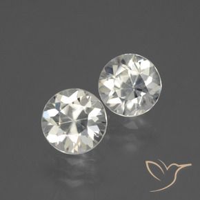 4.25 ctw White Zircon Stones, Natural Zircon in Diamond-Cut Shape for Sale