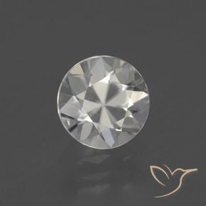 2.22 ct White Zircon Stone, Natural Zircon in Diamond-Cut Shape for Sale