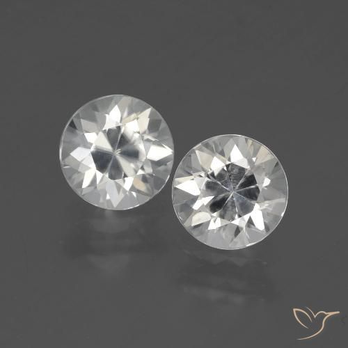 3.83 ctw White Zircon Gemstones, Zircon Gems in Diamond-Cut Shape for Sale.