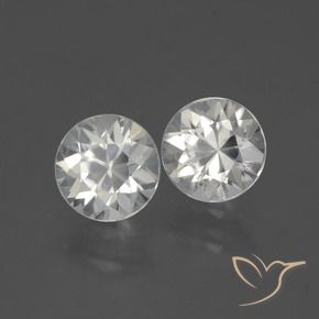 3.83 ctw White Zircon Stones, Natural Zircon in Diamond-Cut Shape for Sale