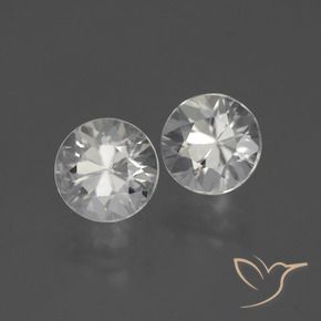 3.81 ctw White Zircon Stones, Natural Zircon in Diamond-Cut Shape for Sale