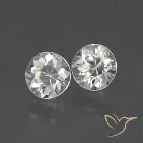 3.69 ctw White Zircon Stones, Natural Zircon in Diamond-Cut Shape for Sale