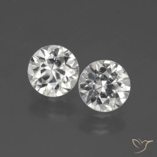 3.64ctw Natural Warm White Zircon, Round, VS