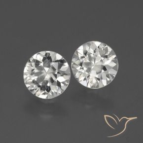 3.64 ctw White Zircon Stones, Natural Zircon in Diamond-Cut Shape for Sale