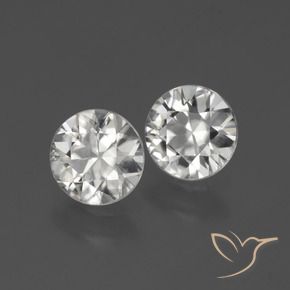 3.76 ctw White Zircon Stones, Natural Zircon in Diamond-Cut Shape for Sale