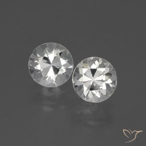 3.73 ct White Zircon, 6.9 mm Diamond Cut From Myanmar, Photo A