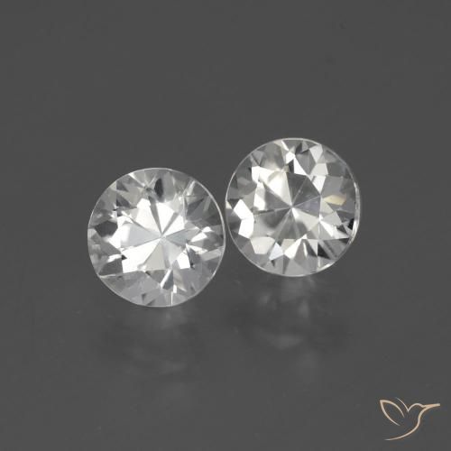 3.73 ctw White Zircon Stones, Natural Zircon in Diamond-Cut Shape for Sale