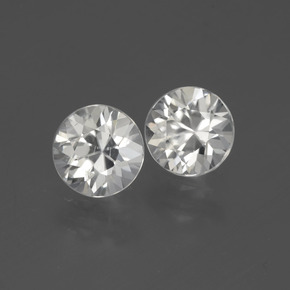 3.68 ctw White Zircon Stones, Natural Zircon in Diamond-Cut Shape for Sale
