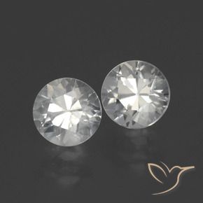 3.40 ctw White Zircon Stones, Natural Zircon in Diamond-Cut Shape for Sale
