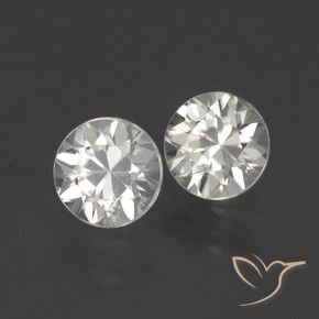 3.04 ctw White Zircon Stones, Natural Zircon in Diamond-Cut Shape for Sale