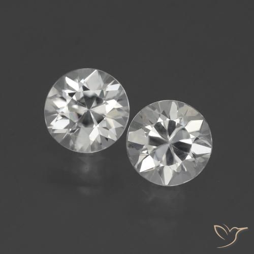 2.92 ct White Zircon, 6.4 mm Diamond Cut From Myanmar, Photo A