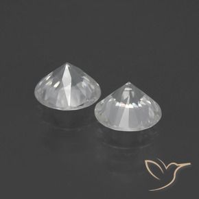 Zircon Gemstones in 6.5 mm (calibrated) Size for Sale, Zircon Stones in Warm White Color